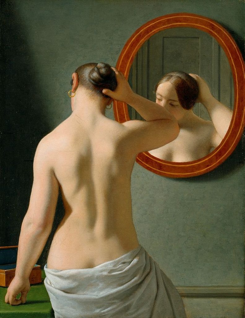 Christoffer Wilhelm Eckersberg - “Mujer desnuda peinándose frente al espejo”