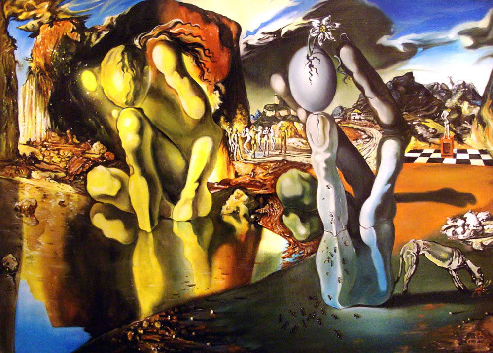 Pintura representativa del mito de Narcizo de Dalí.