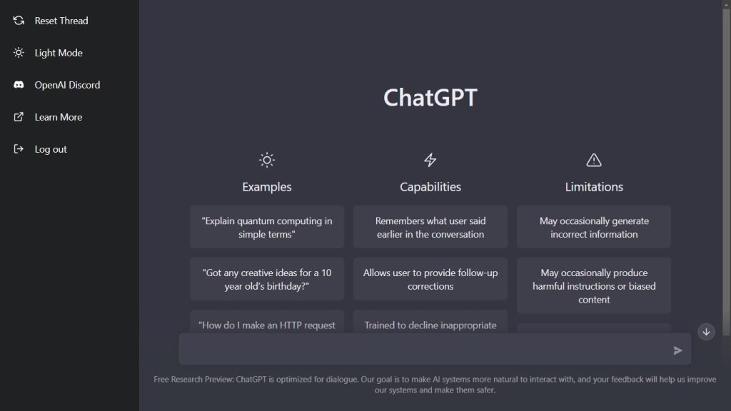 ChatGPT entrega sus resultados a través de una interfaz de texto