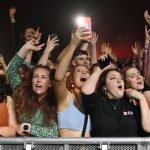 Fanáticos gritando en conciertos en vivo