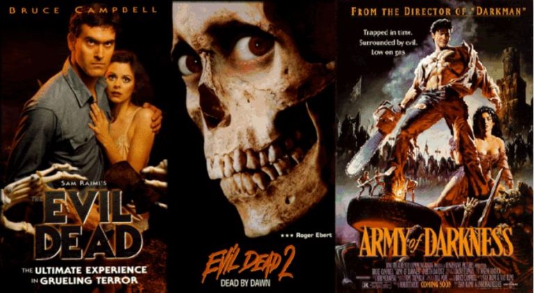 portadas de las tres primeras películas de Evil Dead (creditos a Renaissance Pictures)